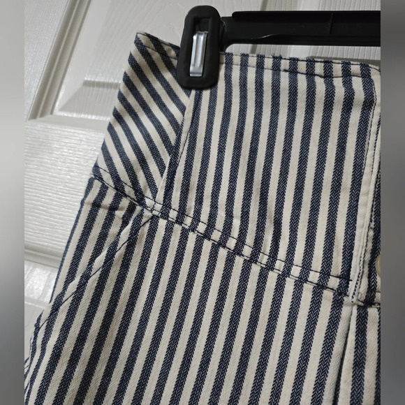 Free People Blue and White Tapered Trousers - Picture 5 of 14